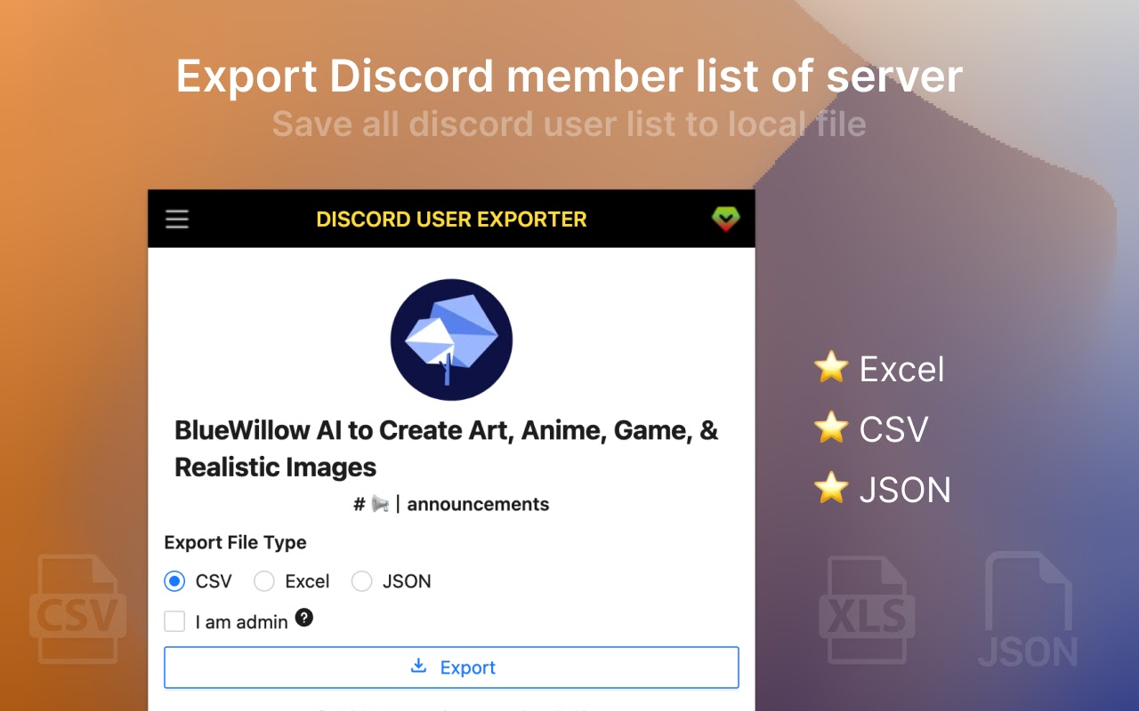 dTools - member list saver for Discord
